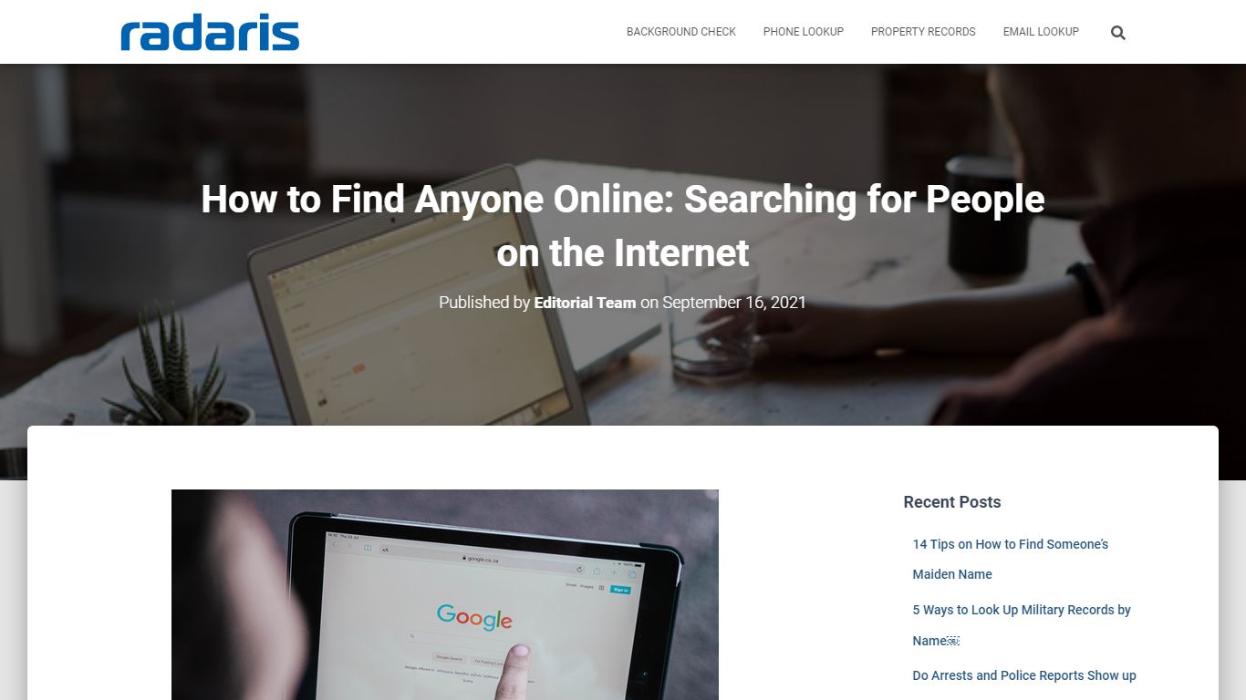 How to Find Anyone Online: Searching for People on the Internet - Radaris